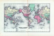 World Chart on Mercators Projection, Clark County 1875
